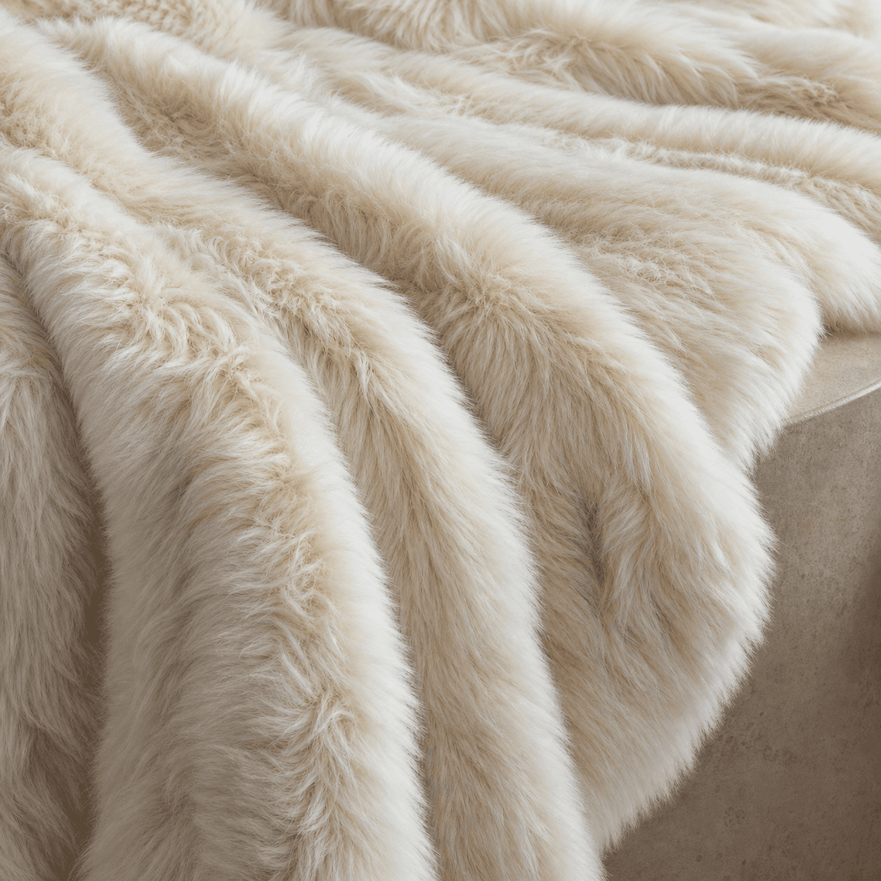 Close-up of cloud faux fur fabric